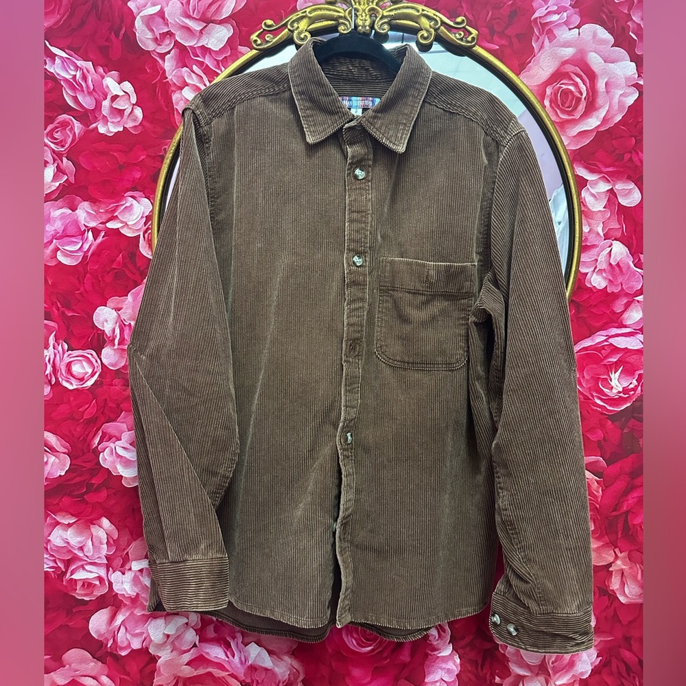 Urban Outfitters Brown Corduroy Button-Up